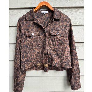 Bella Dahl Leopard Print Jacket S Tencel Utility High Low
